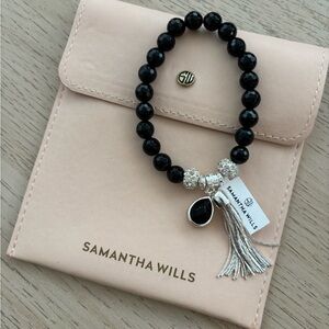 Samantha Wills Black Bracelet with Silver Tassel